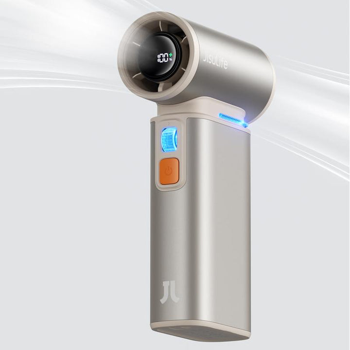 JISULIFE Portable Handheld Turbo Fan, 100 Speeds Adjustable Mini Personal Fan, 9000Mah USB Rechargeable Fan Battery Operated, LED Display