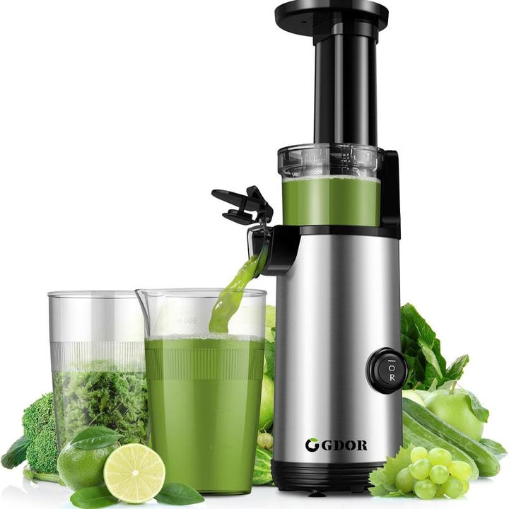 Premium Cold Press Juicer with Versatile Feed Chutes and Powerful Masticating Motor for Fresh Juice Extraction