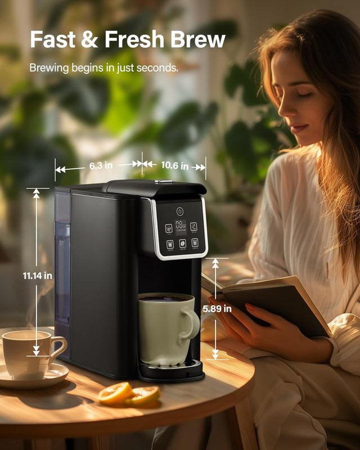 SHARDOR Single Serve Coffee Maker - Versatile Hot & Iced Brew, 5 Cup Sizes, 20 Bar Espresso Machine with Milk Frother & Touchscreen for K Cup Pods & Ground Coffee