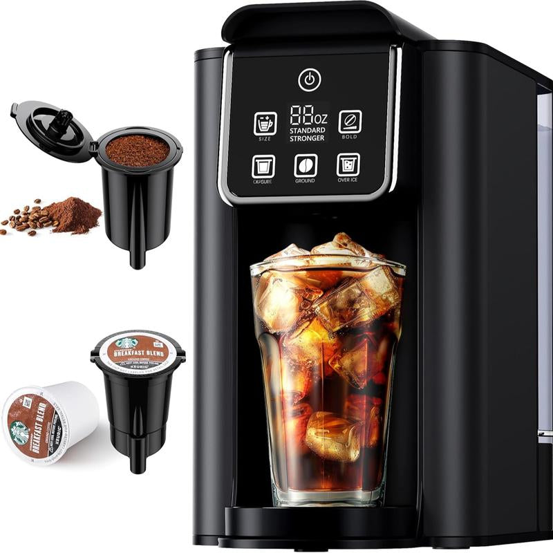 SHARDOR Single Serve Coffee Maker - Versatile Hot & Iced Brew, 5 Cup Sizes, 20 Bar Espresso Machine with Milk Frother & Touchscreen for K Cup Pods & Ground Coffee