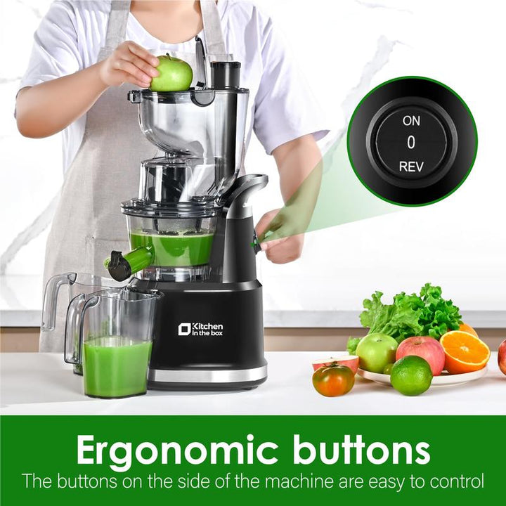 High Yield Cold Press Vertical Juicer with 3.3" Feed Chute - Masticating Juicer for Whole Fruits & Vegetables, BPA-Free