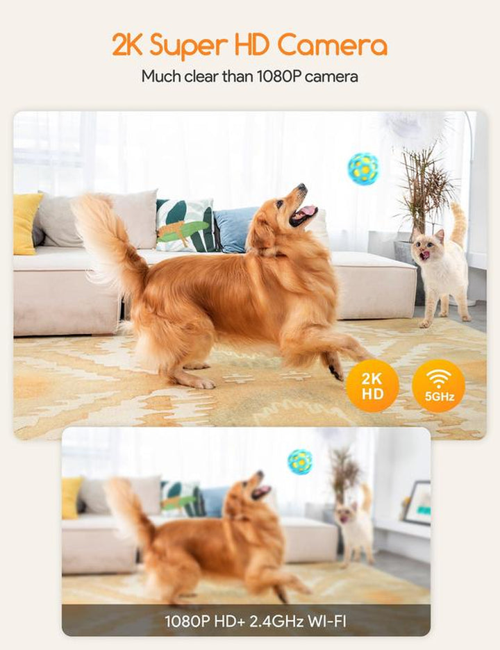 Meowant Interactive Dog Treat Dispenser with 2K HD Camera
