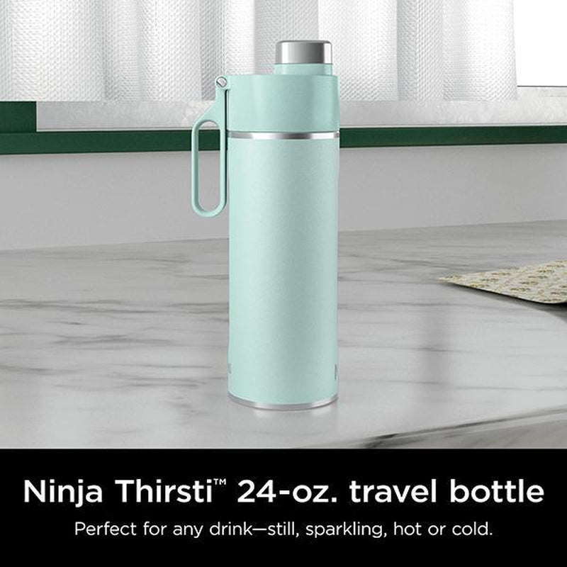 Ninja Thirsti 24Oz Travel Water Bottle - Perfect for Sparkling Drinks, Keeps Fizz Fresh & Cold, Leak Proof Design