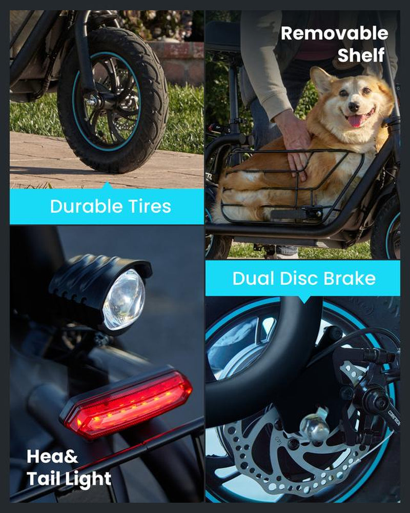 Ultimate Electric Scooter for Adults - 550W Motor, 20-Mile Range, 18.6MPH Speed, Comfortable Seat & Ample Storage for Pets & Cargo