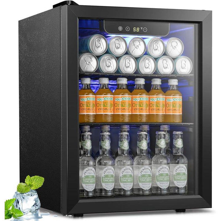 COWSAR Mini Beverage Refrigerator - 48-130 Can Capacity, Digital Display, Adjustable Temperature, Perfect for Home, Office, Garage & Game Room, 1.3-3.2 Cu.Ft
