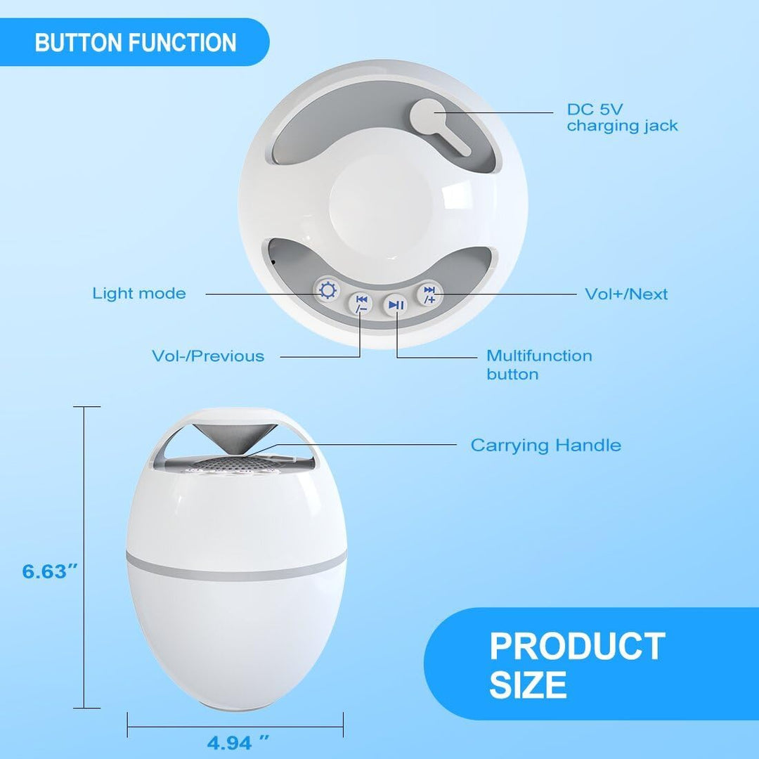 Ultimate Waterproof Floating Pool Speaker with LED Lights - Powerful Bluetooth Sound for Parties & Outdoor Fun, 82 Ft Range, Rich Bass & Built-in Mic