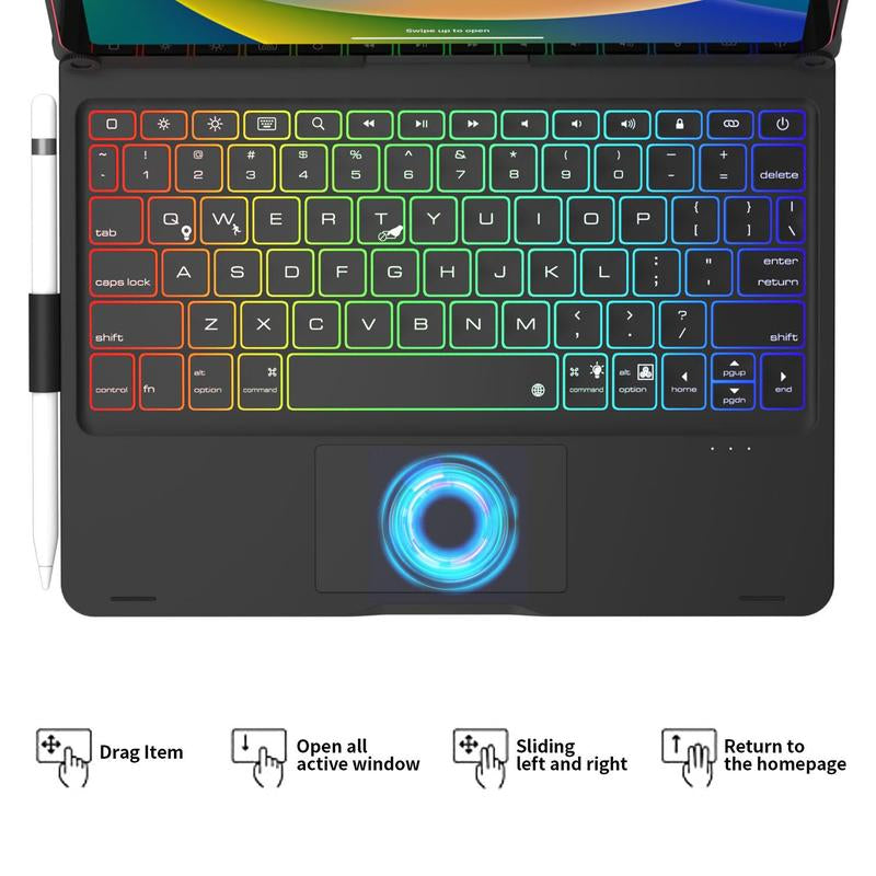 Ultimate 360° Rotatable Tablet & Keyboard Case with Colorful Backlight & Pencil Holder for iPad 10th Generation 10.9" (2022)