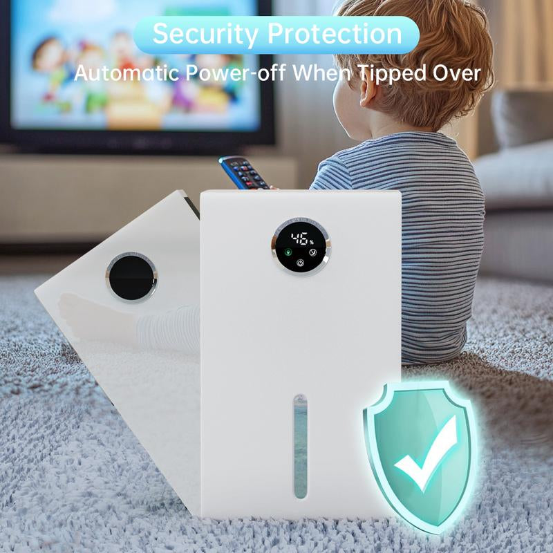 Ultra-Quiet Smart Dehumidifier & Air Purifier with 7 Color LED Lights - Ideal for Home and Large Spaces