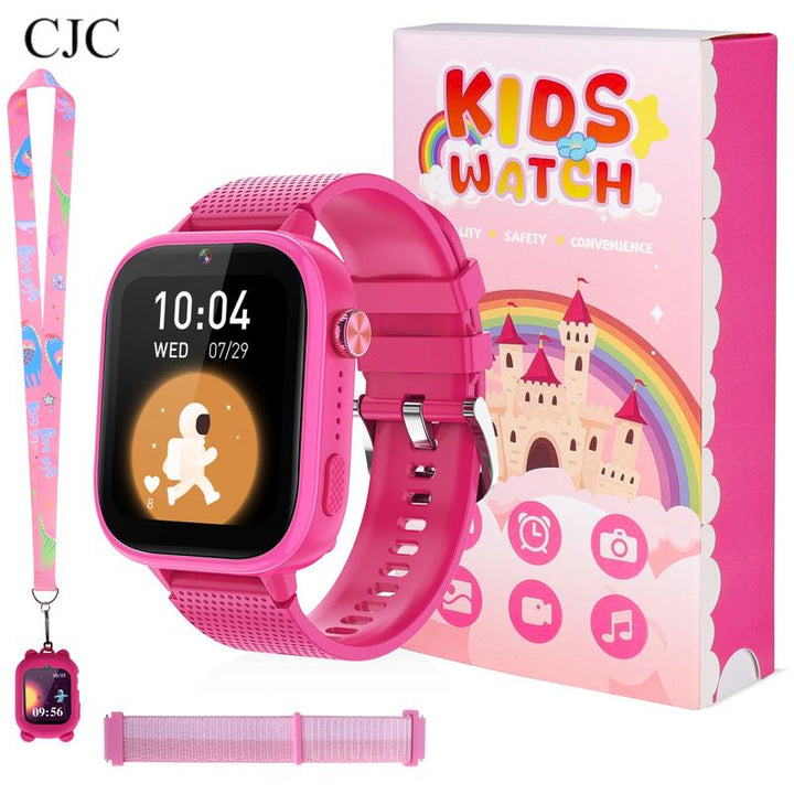 CJC Kids Smartwatch with Built-In GPS, SOS Emergency Call Button, Two-Way Talk Function, Camera, 47 Educational Games, Tons of Apps to Download Touch Screen Weaved Strap Wearable Smartphone Wristwatch