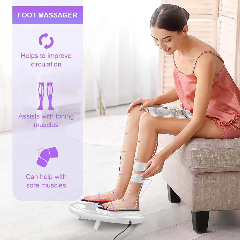 Revitalize Your Feet: Electric Foot Stimulator & Massager with EMS & TENS Therapy for Pain Relief, Circulation Boost, and Neuropathy Relief - Remote Controlled & FSA/HSA Eligible