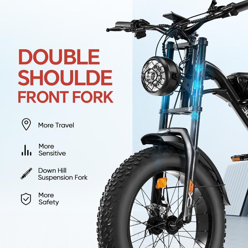 DRIFT.SLIDE 1500W Electric Bike - 28 MPH, 60 Miles Range, All-Terrain Fat Tire, 7-Speed, Removable 48V Battery - Ultimate Moped Style Adventure!