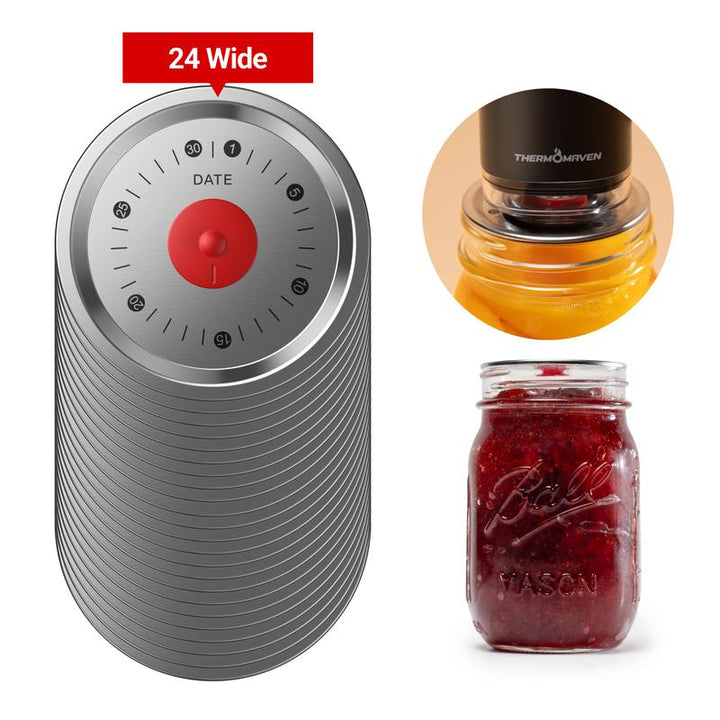 Thermomaven Cordless Handheld Vacuum Food Sealer Kit, Patented 4-In-1 High-Efficient Automatic Vacuum System for Vacuum Sealer Bags, Mason Jar, Storage Box Containers and Wine Stoppers, Included 10X Reusable Mason Jar Lids, Fathersdaygift