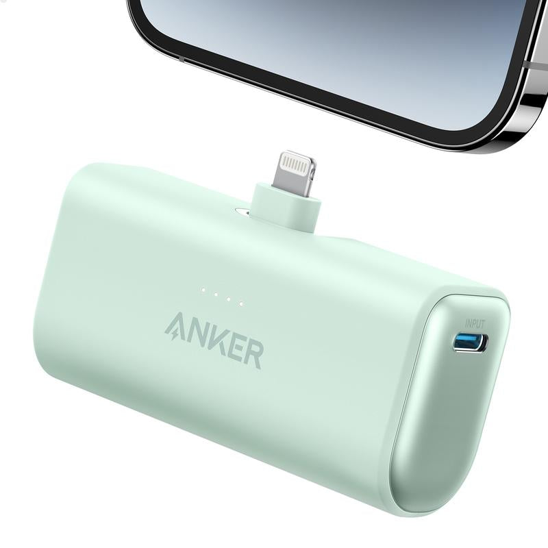Anker Nano Power Bank, 12W Built-In Lightning Connector and 22.5W Built-In USB-C Connector, for Iphone 14/13/12 Series
