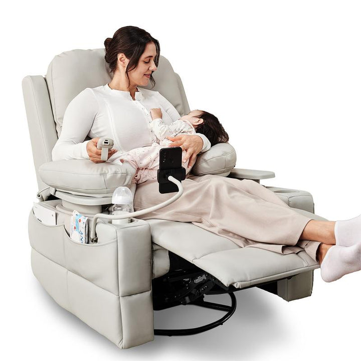 Adjustable Armrest Electric Glider Recliner Nursery Rocking Chair with USB Port & Storage - FSC Certified Comfort for Your Baby's Room
