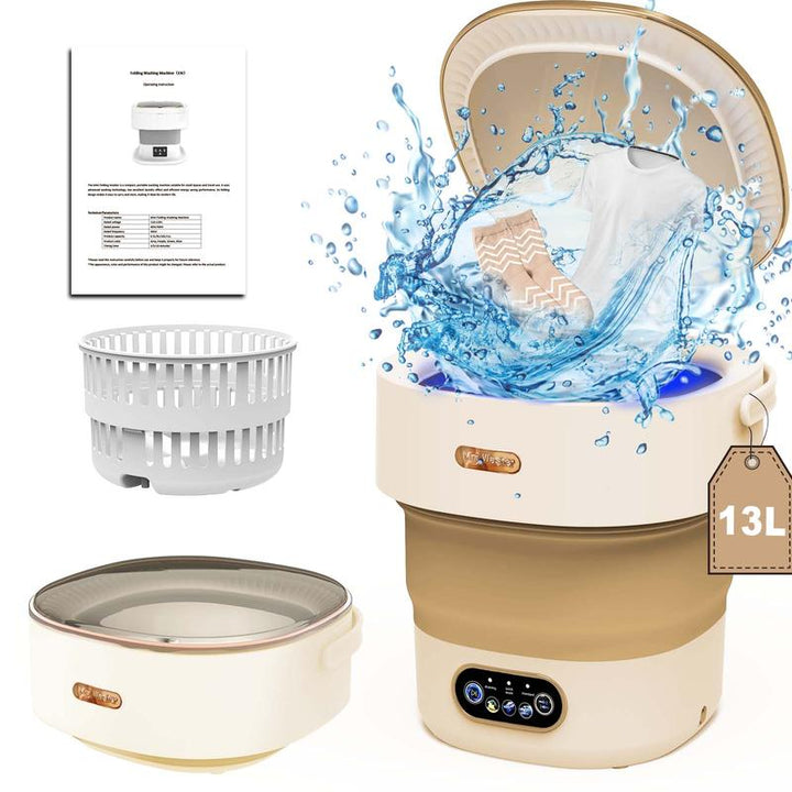 Compact & Portable Mini Washing Machine - 13L Capacity, Foldable Design, 3 Cleaning Modes for Travel, Apartments & RVs