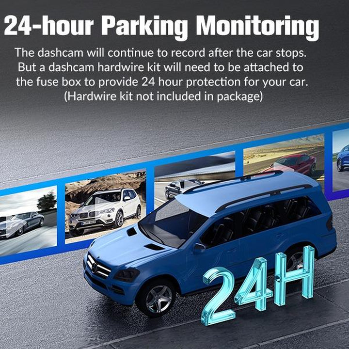 Dash Camera for Cars,4K Full UHD Car Camera Front Rear with Free 32GB SD Card,Built-In Super Night Vision,2.0'' IPS Screen,170°Wide Angle,Wdr, 24H Parking Mode, Loop Recording，Driving Recorder，Keep on Driving，Trafficcamera，Dashcam，Dash Cam Videos 4K