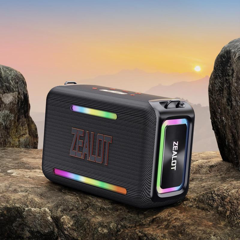 ZEALOT S95 120W Waterproof Wireless Speaker - Portable Rechargeable Sound System with LED Light for Home, Outdoor, Camping, and Parties - Perfect Gift for Men