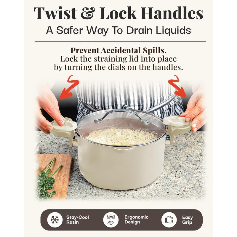 Ultimate Pasta Pot with Strainer Lid - Cook Perfect Pasta Every Time!
