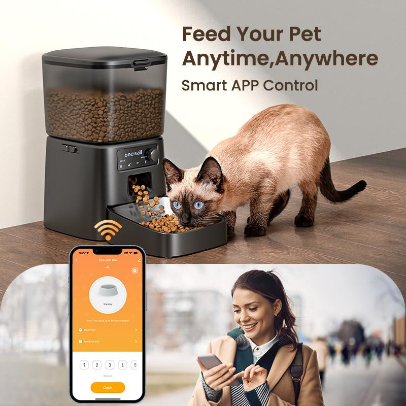 Oneisall 3.5L Automatic Cat Feeder - Timed Food Dispenser for Dogs, Cats & Small Pets