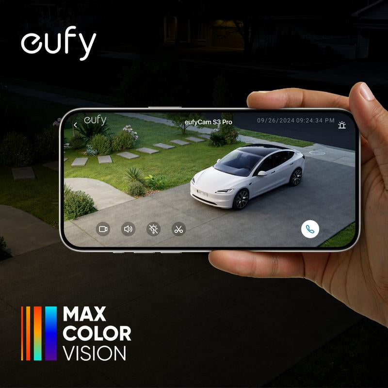Eufycam S3 Pro 2-Cam Kit - 4K Solar-Powered Wireless Security Cameras with Maxcolor Night Vision, AI Face Recognition, and No Monthly Fees!