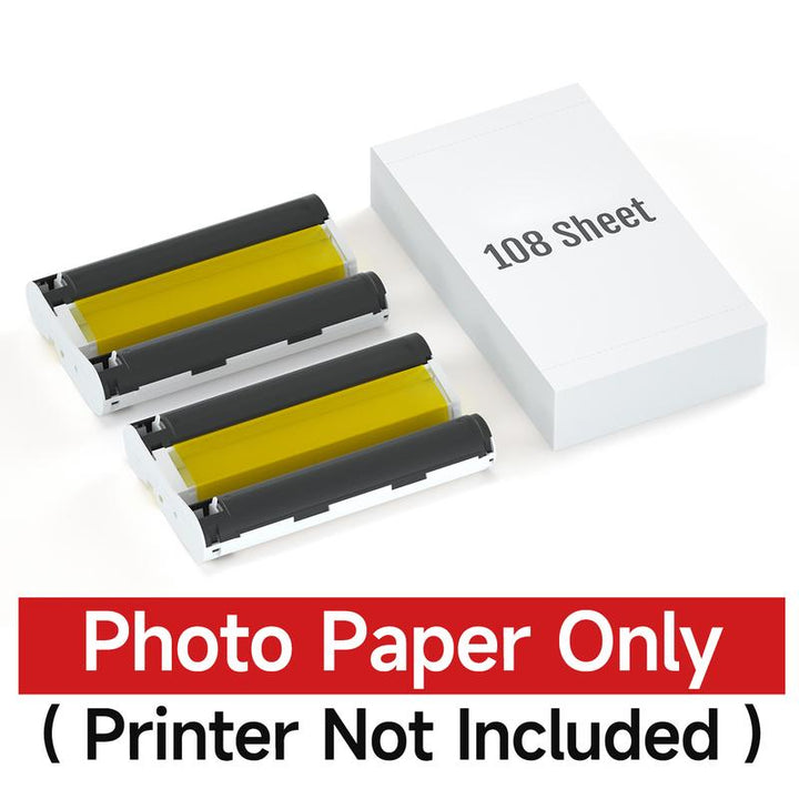 Portable 4X6 Photo Printer with 20 Sheets & 1 Ribbon - Perfect for iPhone, Android & Smartphones - Thermal Dye-Sublimation & AR Video Printing