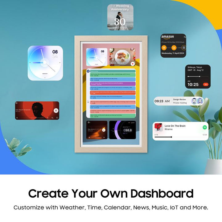 Apolosign Smart Digital Calendar - 21.5" & 15.6" Interactive Touch Screen for Family Schedules, Chore Charts & Home Décor - Wall Mountable Planner