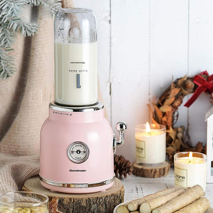 Homeleader Personal Smoothie Blender - 6 Sharp Blades, 21Oz Travel Cup & Lids, Pink - Perfect for Shakes & Juicing!