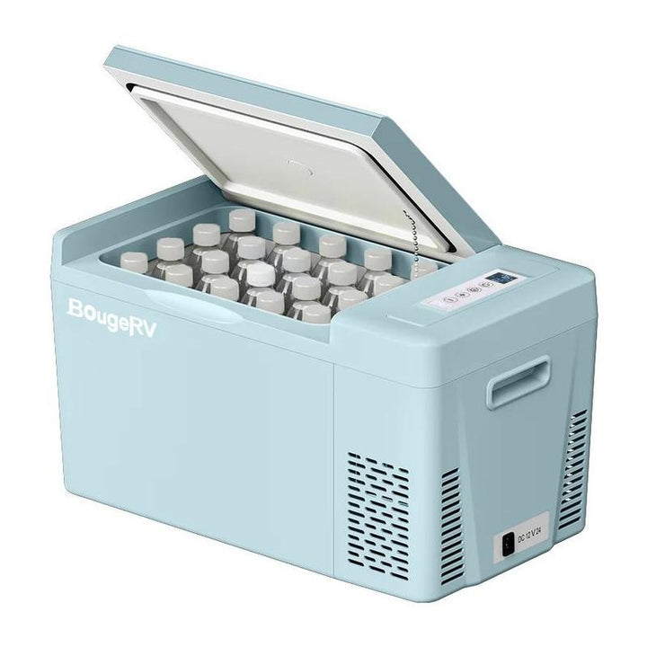Bougerv 23 Quart Portable Fridge - Ultimate Camping & Road Trip Cooler with Dual Voltage for Trucks, Vans, and RVs - Freezes Down to -7℉!