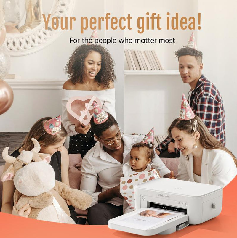 Portable 4X6 Photo Printer with 20 Sheets & 1 Ribbon - Perfect for iPhone, Android & Smartphones - Thermal Dye-Sublimation & AR Video Printing