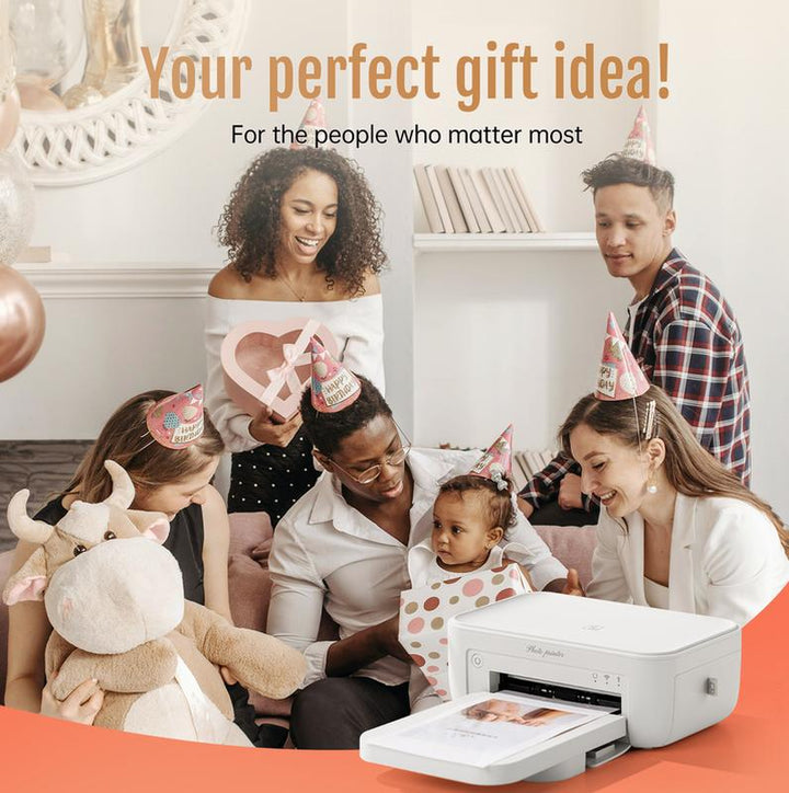 Portable 4X6 Photo Printer with 20 Sheets & 1 Ribbon - Perfect for iPhone, Android & Smartphones - Thermal Dye-Sublimation & AR Video Printing