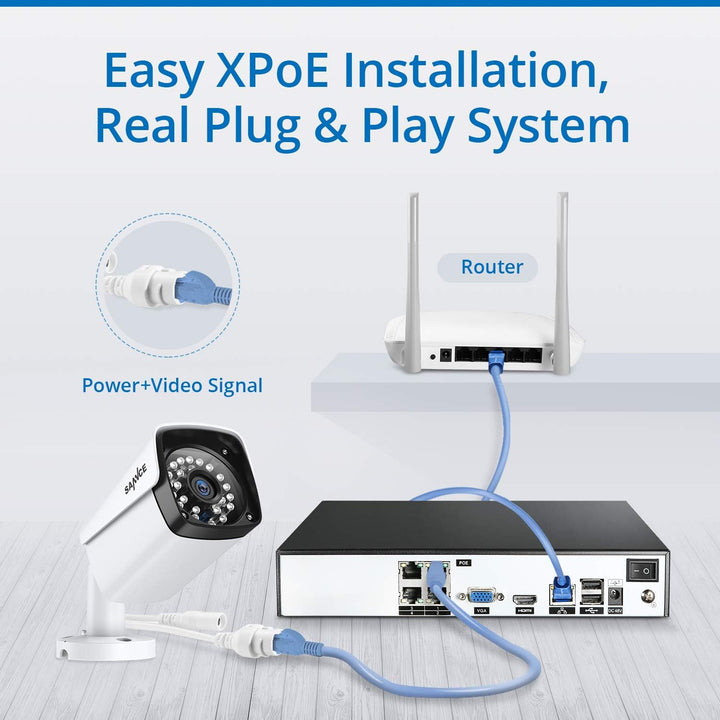 4CH 1080P Full HD Wired Security Camera System - Complete with 4 Night Vision Bullet Cameras & Hassle-Free Plug & Play Setup!
