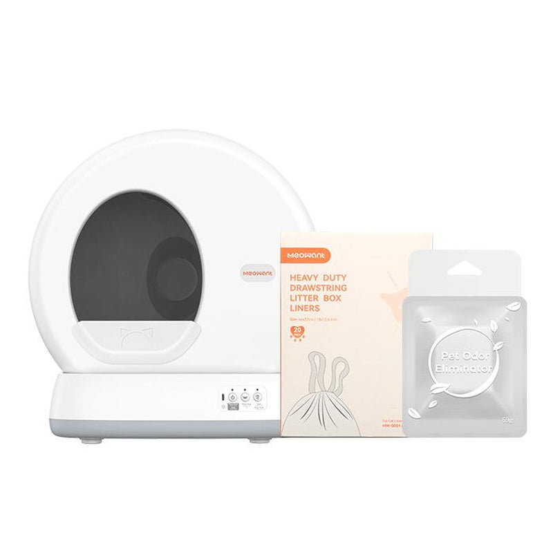 Meowant SC01 Smart Self-Cleaning Cat Litter Box - Extra Large, Odor Control, App Controlled with Mat & Liner - Ultimate Convenience for Pet Owners!