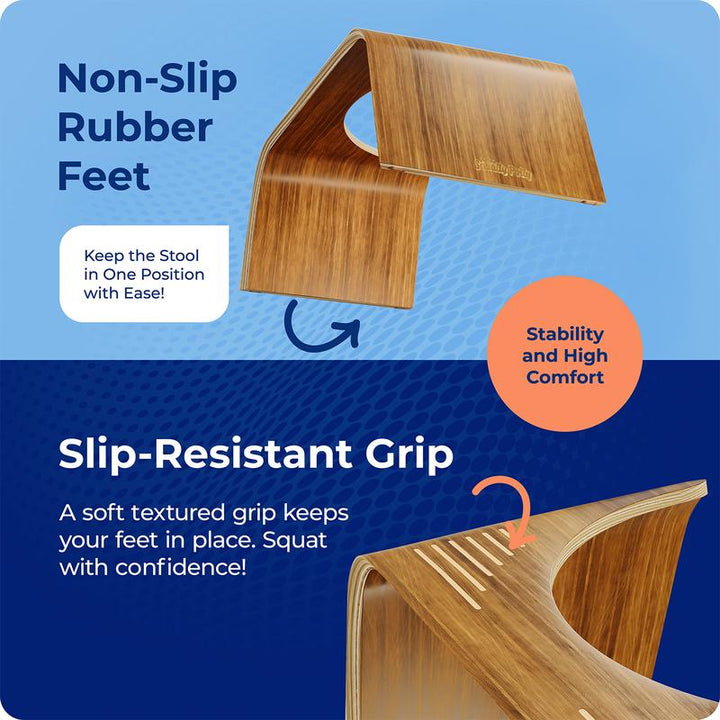 Squatty Potty Slim Teak Toilet Stool - Doctor Recommended for Better Digestion and Comfort