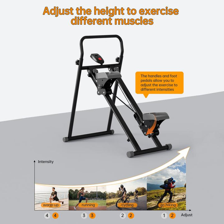Ultimate Climber & Stepper Machine for Full Body Workouts - Adjustable Incline, 300LBS Capacity, Rope & Pulley Resistance, LCD Monitor - Perfect for Home Gym Cardio Training