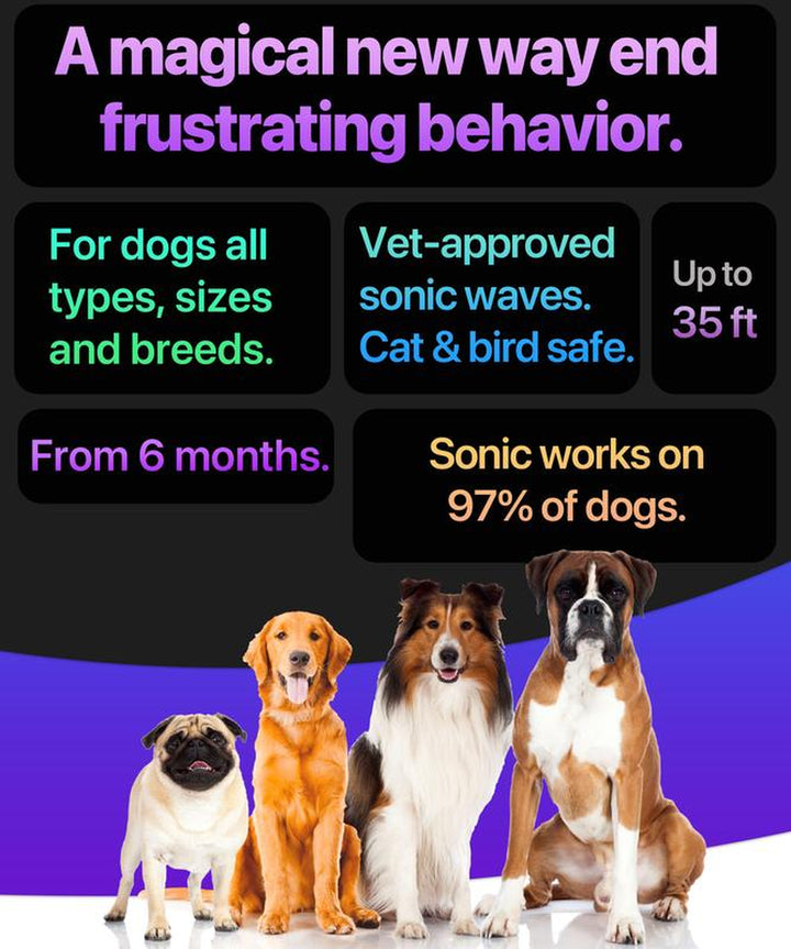 Ultimate Dog Bark Deterrent - Ultrasonic Device for Instant Behavior Control - No Yelling or Swatting Needed!