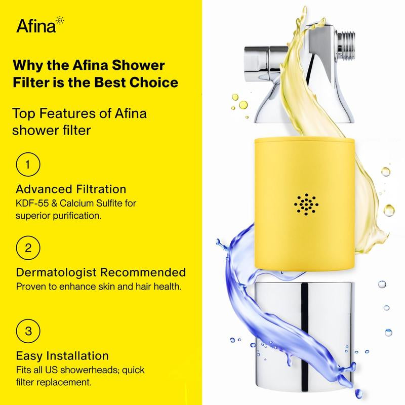 Revitalize Your Hair & Skin with the Afina Shower Filter – High Pressure Filtration for Healthier, Hydrated Beauty!