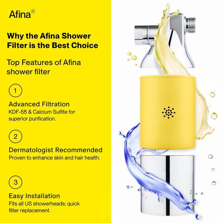 Revitalize Your Hair & Skin with the Afina Shower Filter – High Pressure Filtration for Healthier, Hydrated Beauty!