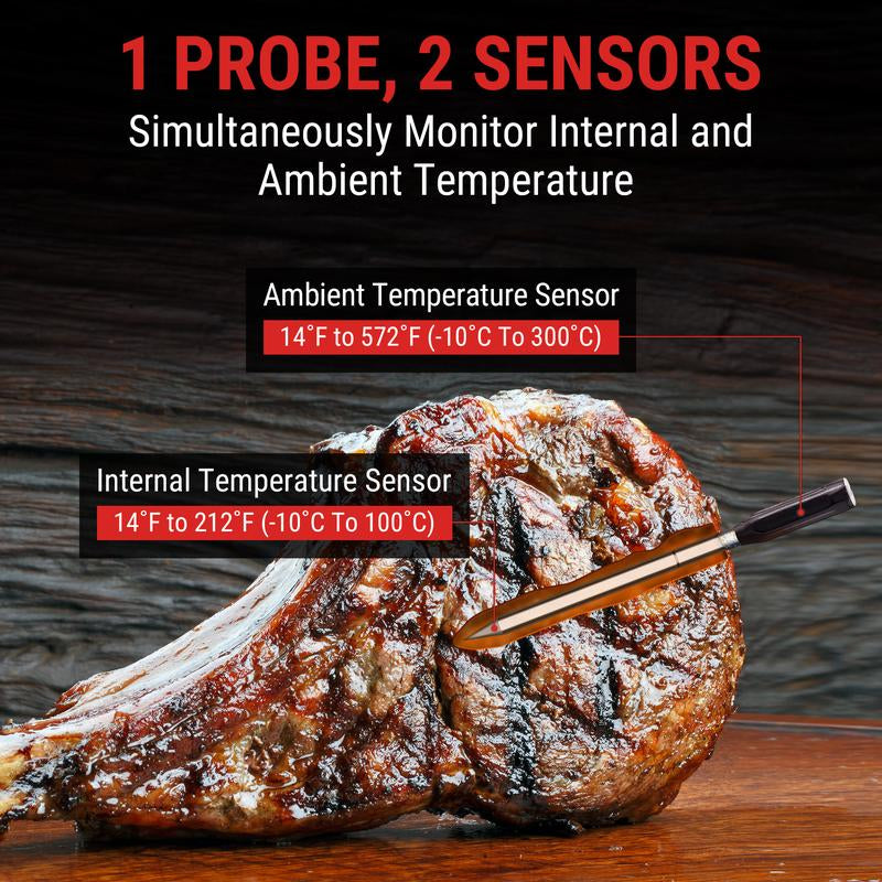 Tempspike Core Bluetooth Meat Thermometer – Rechargeable, Waterproof, High Accuracy, Fast Readings, App Compatible, with Coupon & Free Gift!