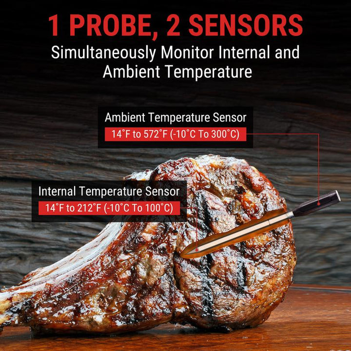 Tempspike Core Bluetooth Meat Thermometer – Rechargeable, Waterproof, High Accuracy, Fast Readings, App Compatible, with Coupon & Free Gift!