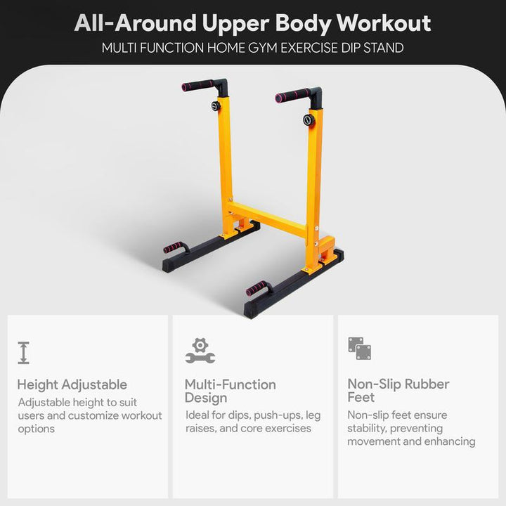 Balancefrom 500Lb Capacity Multi-Function Home Gym Dip Stand & Pull-Up Bar - Ultimate Upper Body Workout Equipment for Triceps and Strength Training
