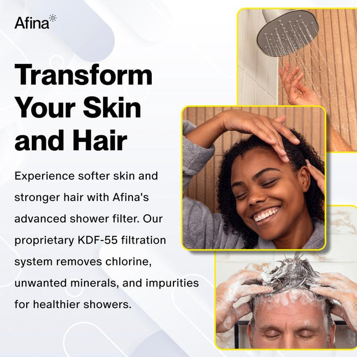 Revitalize Your Shower Experience: Afina High Pressure Filtered Shower Head for Healthier Skin, Hair & Nails - Say Goodbye to Dryness, Dandruff & Eczema!