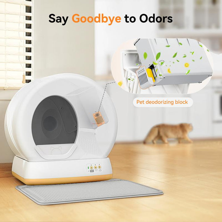 Meowant SC01 Smart Self-Cleaning Cat Litter Box - Extra Large, Odor Control, App Controlled with Mat & Liner - Ultimate Convenience for Pet Owners!