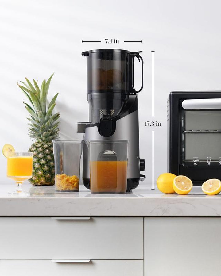 Premium Cold Press Juicer with Versatile Feed Chutes and Powerful Masticating Motor for Fresh Juice Extraction