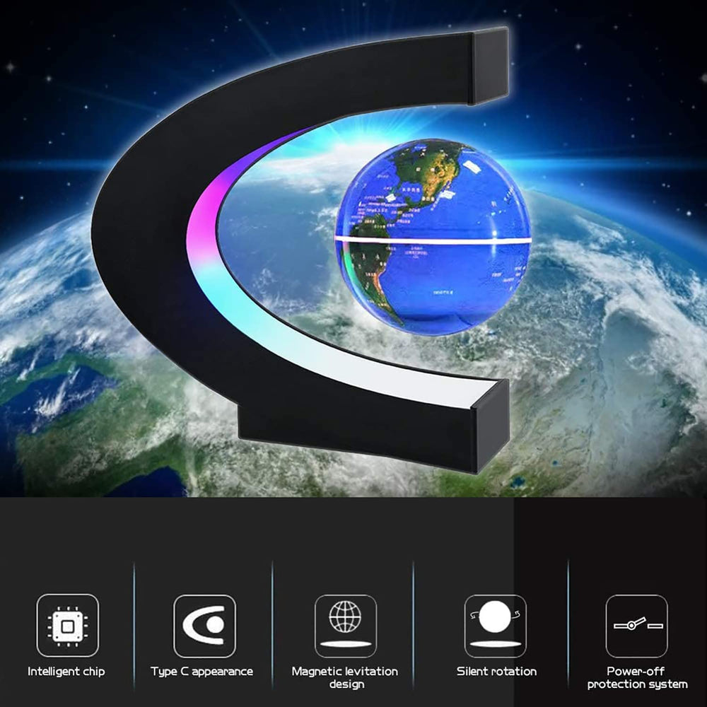 Magnetic Levitation Globe with LED Light - Stunning Floating Lamp Decor & Ultimate Tech Gift for Men, Dads, Husbands, Boyfriends, Kids, and Bosses