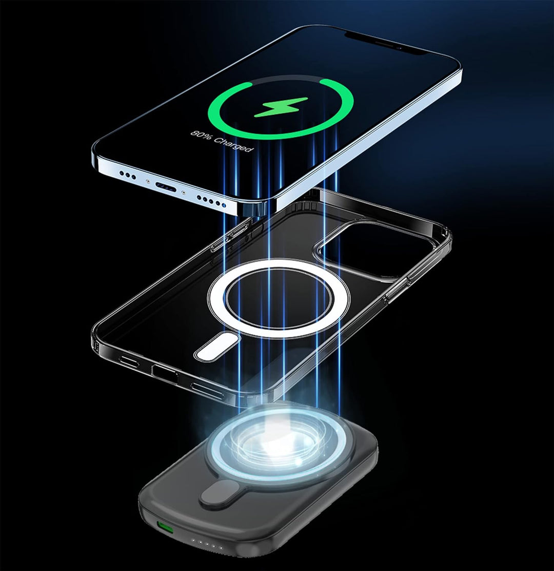 Ultra-Fast 5000mAh Mag-Safe Power Bank - 18W Quick Charge for iPhone 16/15/14/13/12 Pro/Pro Max/Mini - Type C Backup Power Solution