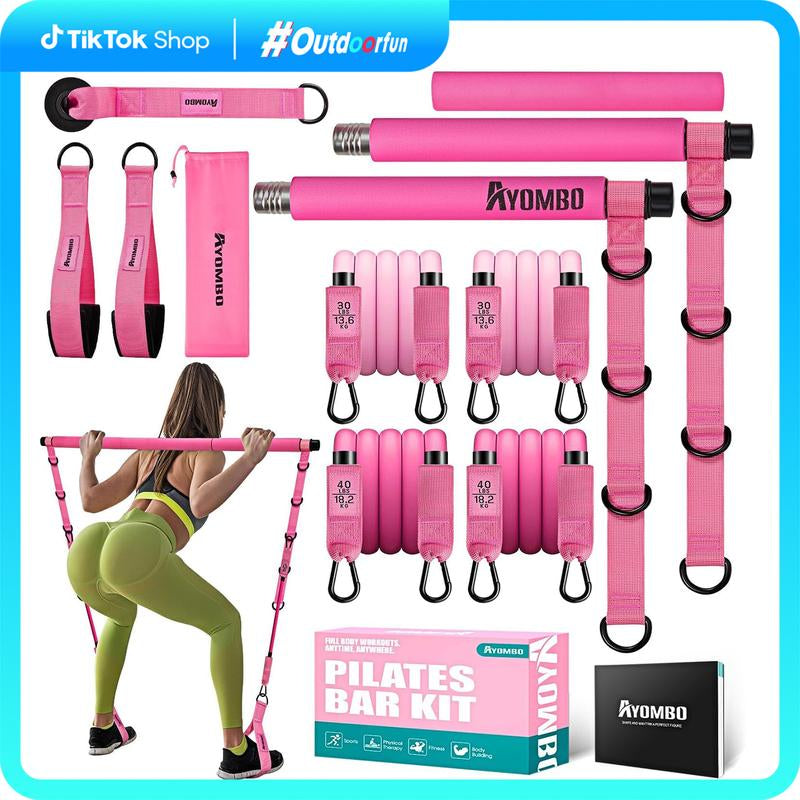Versatile Pilates Bar Kit with Resistance Bands - Perfect Home Gym Equipment for Full-Body Workouts, Ideal Christmas Gift for Fitness Enthusiasts!