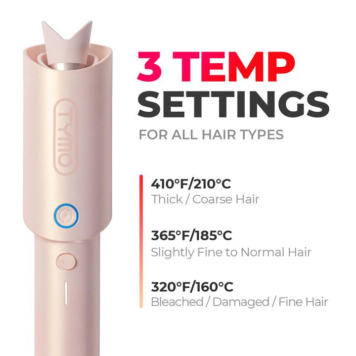 TYMO CURLGO Cordless Automatic Curling Iron - Effortless Curls with Ionic Technology and Comfort Grip