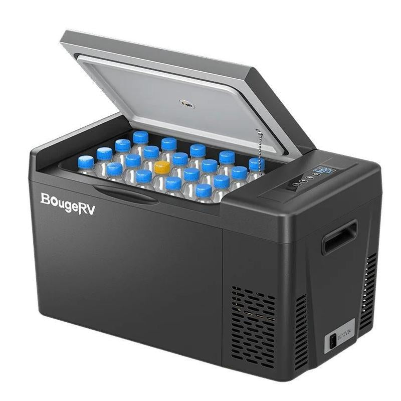 Bougerv 23 Quart Portable Fridge - Ultimate Camping & Road Trip Cooler with Dual Voltage for Trucks, Vans, and RVs - Freezes Down to -7℉!