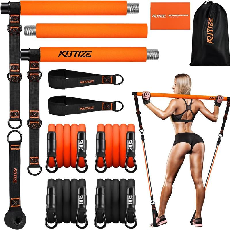 Versatile Pilates Bar Kit with Resistance Bands - Perfect Home Gym Equipment for Full-Body Workouts, Ideal Christmas Gift for Fitness Enthusiasts!