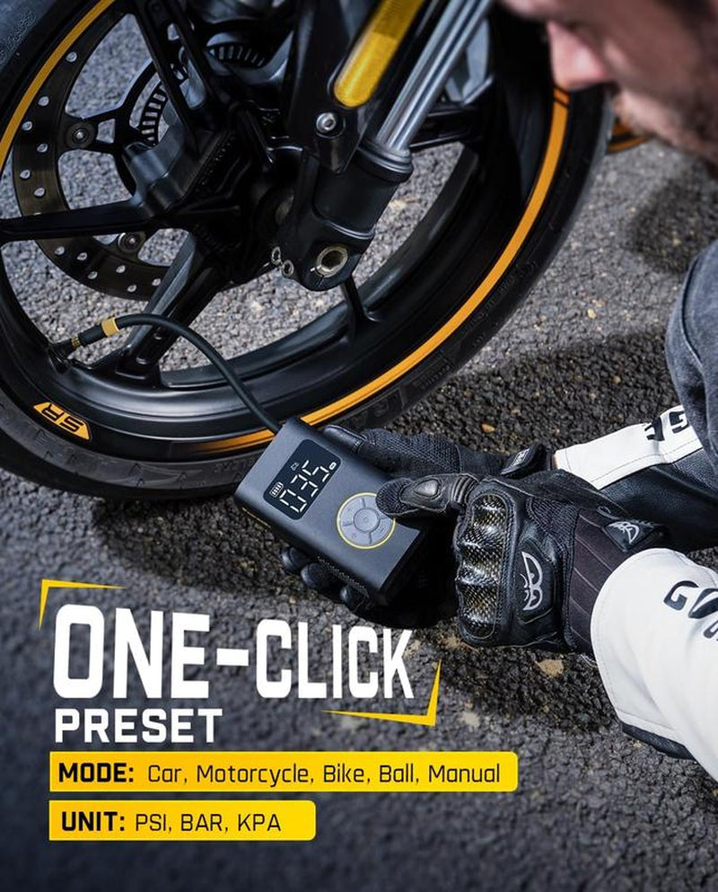 Fanttik X9 Pro Cordless Tire Inflator - 150PSI High-Pressure, Smart ON/OFF Hose, Lightweight 17Oz, 4+N Auto Stop Modes